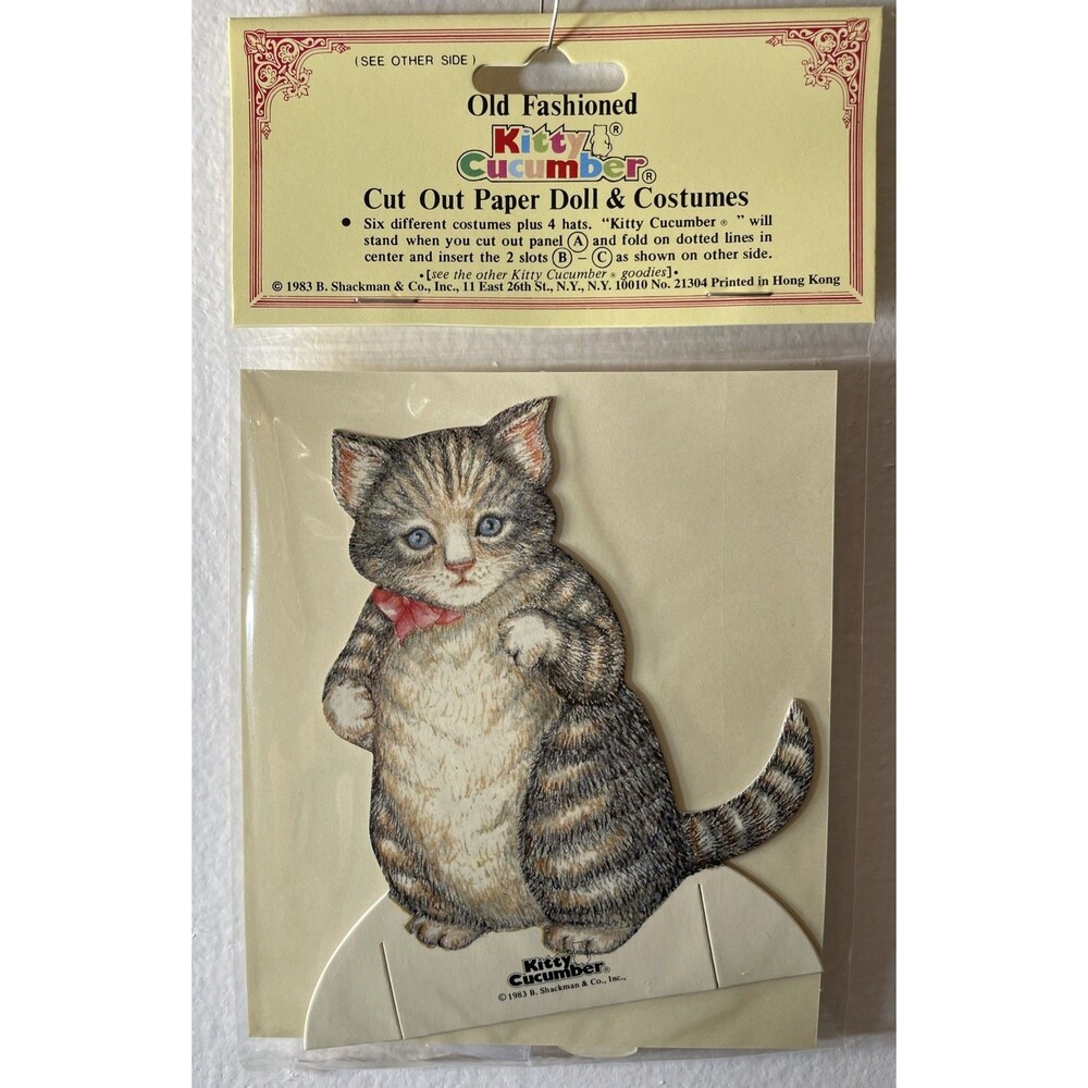Vintage 1983 KITTY CUCUMBER Paper Dolls NEW Hong Kong NOS Shackman